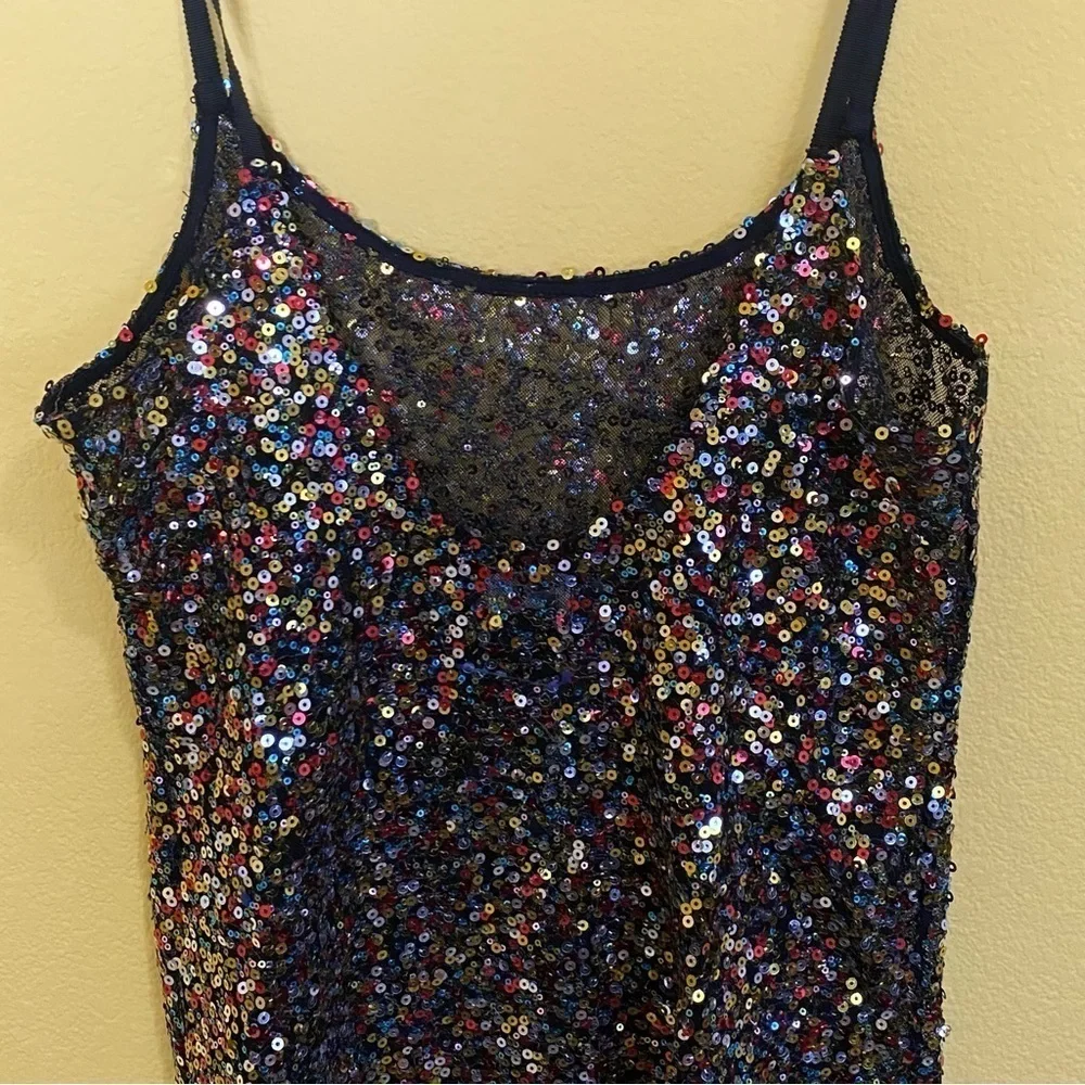 Free People Intimately Medium Confetti Sequins Slip Mini Dress Party Festive